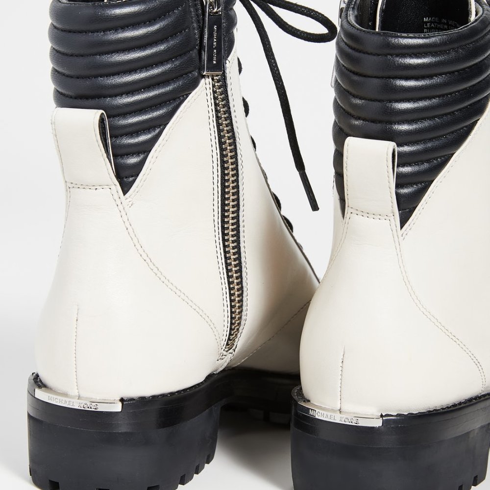 Michael Kors Bastian Lace-up White Combat Boots - Picture 5 of 12